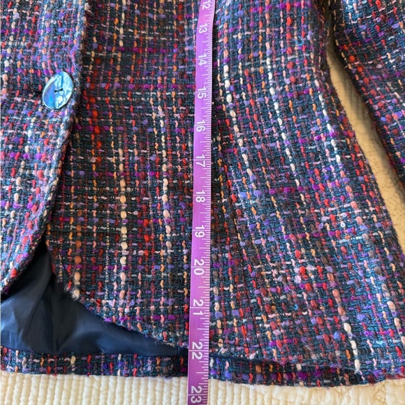 Colorful Tweed Blazer Women's Coldwater Creek Petite 8 - Picture 4 of 8